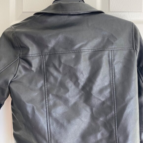 Zara Black Faux Leather Moto Jacket Size 10 (small) with zipper pockets - Picture 8 of 8